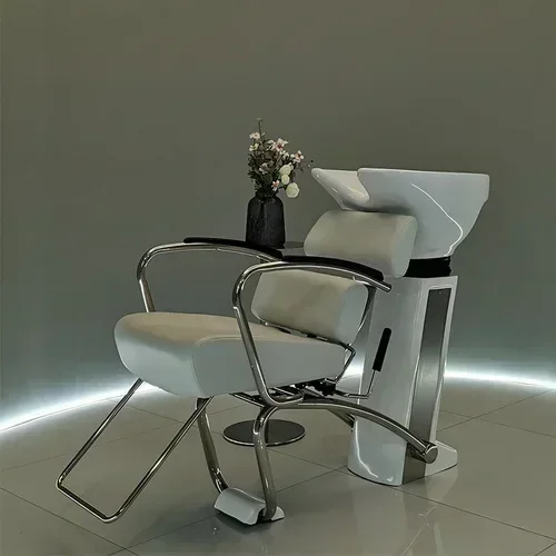 Barber Shop Hair Wash Shampoo Chairs Bed Ergonomics Lounge Hairdressing Shampoo Chairs Beauty Comfort Sillas Furniture QF50SC