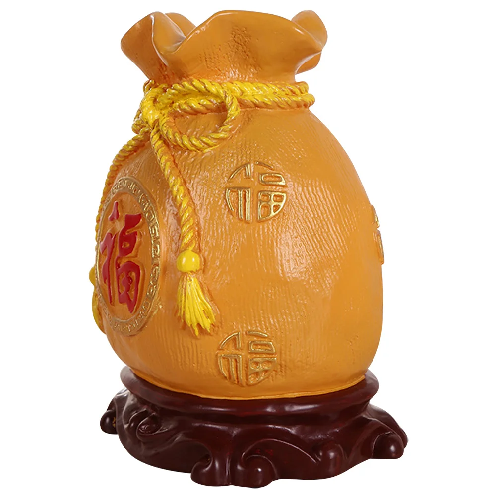 

Resin Money Bag Piggy Bank Desktop Decor Durable Resin Craft Chinese Style New Year Coin Bank Creative Tabletop Saving Pot