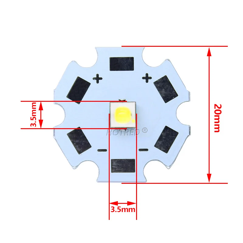 Émetteur de puce de diode LED haute puissance, 10 pièces 1W 3W 3535 SMD blanc froid blanc chaud remplacer XPE XP-E Xical2 pour lampe de poche