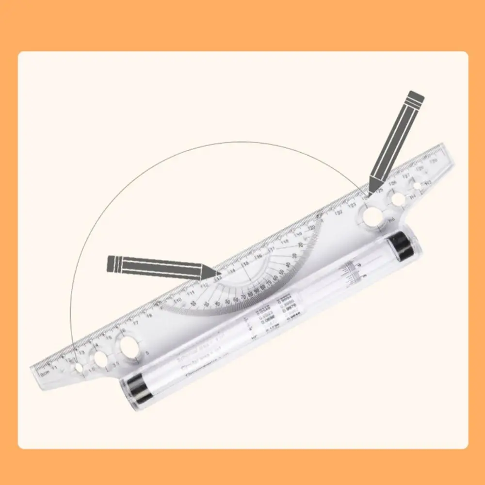 Multi Function Plastic Parallel Roller Ruler Transparent 15/30CM Math Drawing Ruler Stationery Scale Architectural