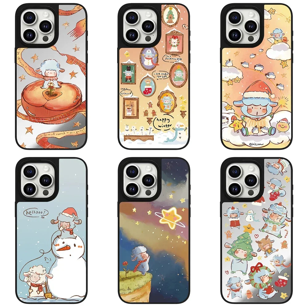 

Christmas Lamb Mirror iPhone 12 13 14 15 16 Pro Max Case - Protective iPhone Case with MagSafe