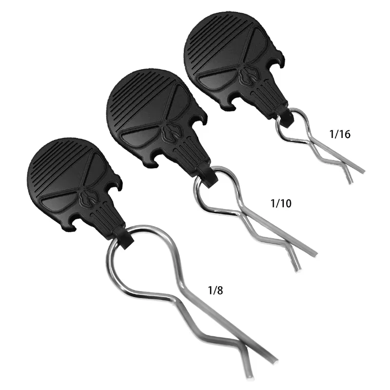 10Pcs Universal RC Car Body Clips with Pull Tabs Black White for 1/8 1/10 1/16 Losi Arrma Axial Redcat HPI HSP view 4