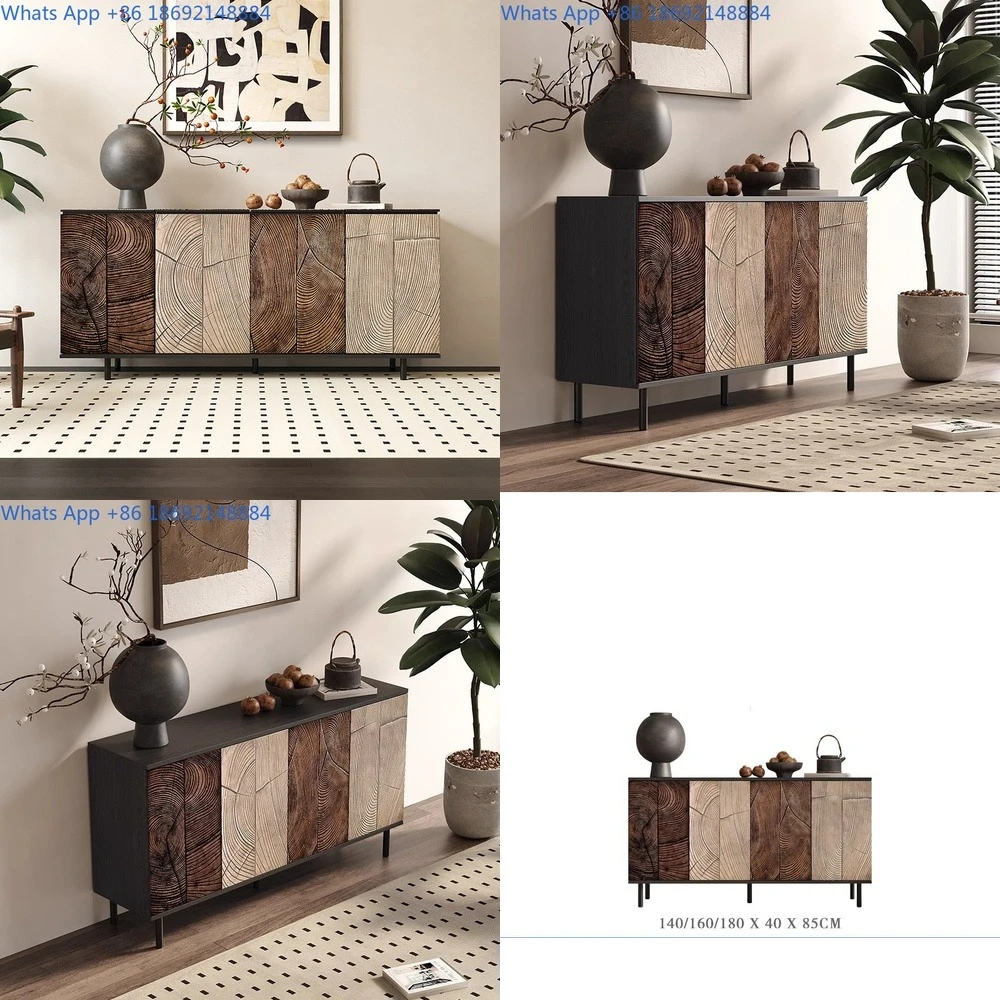 

Italian style luxury dining sideboard solid wood carved storage cabinet for living room wall decor vintage art console