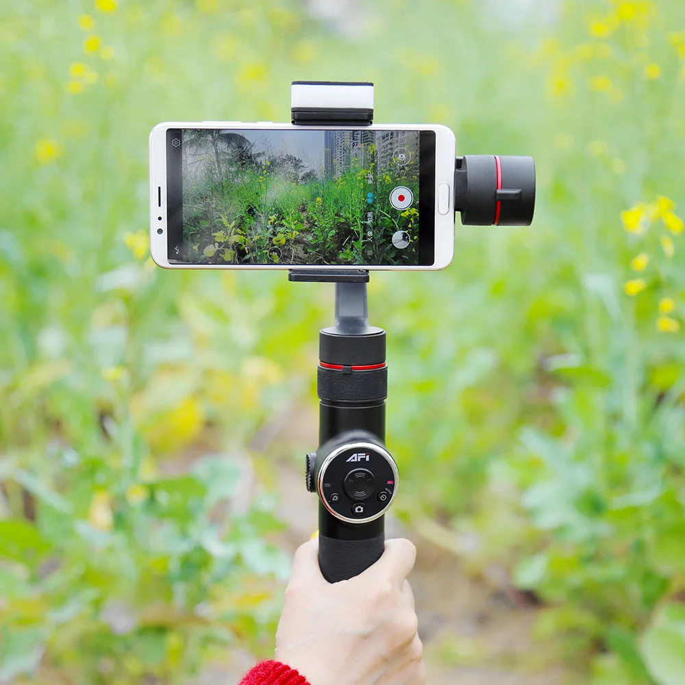 AFI-Stabilisateur de téléphone portable V5, cardan, bâtons de selfie, 3 axes, smartphone, iPhone X, 8, 7, Samsung