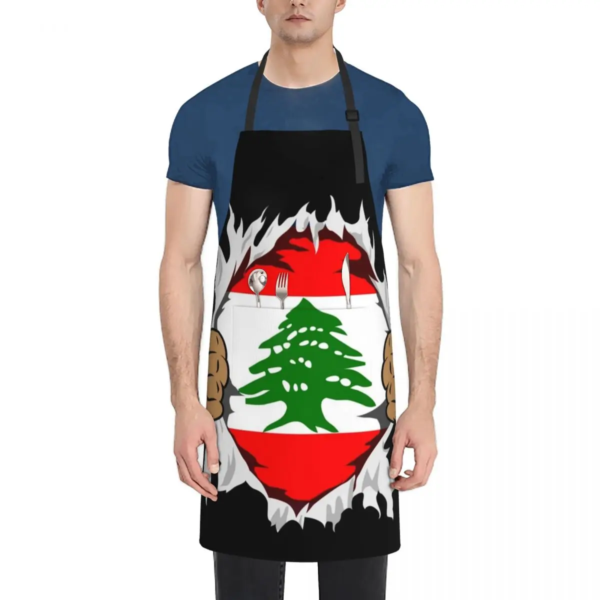 

Lebanon Flag Lebanese Roots Gift Apron Kitchen For Man Professional Barber Apron