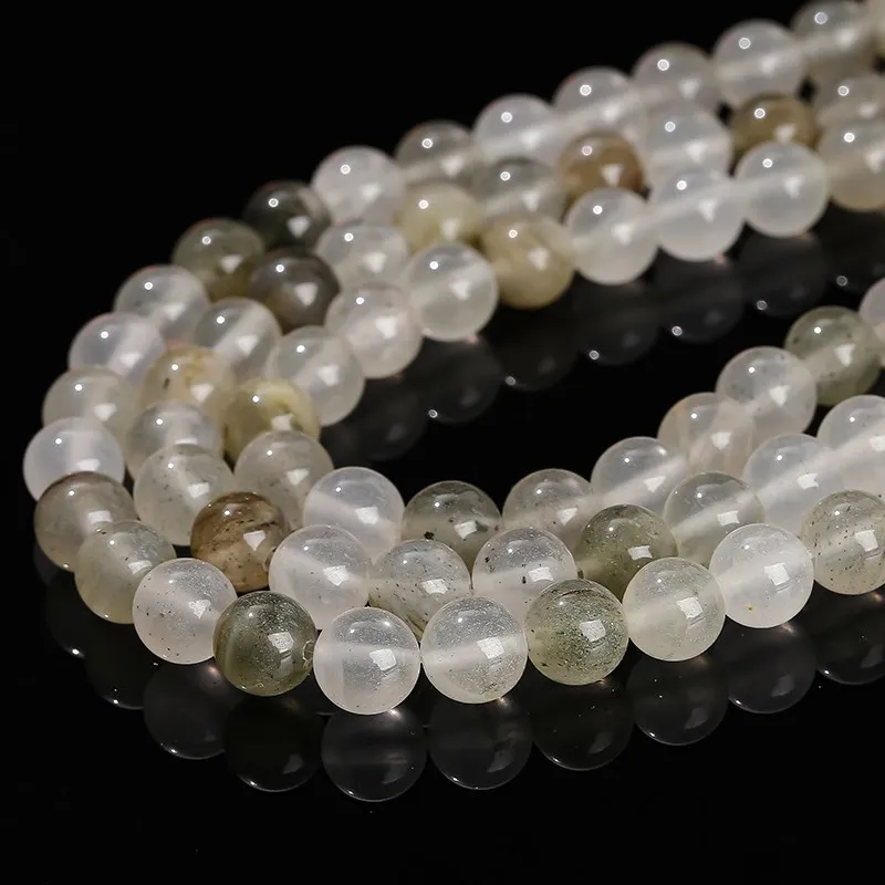 Natural Stone Green Grass Quartz Bead Round Loose Spacer Crystal Bead For Jewelry Making Diy Necklace Bracelet Accessory Finding