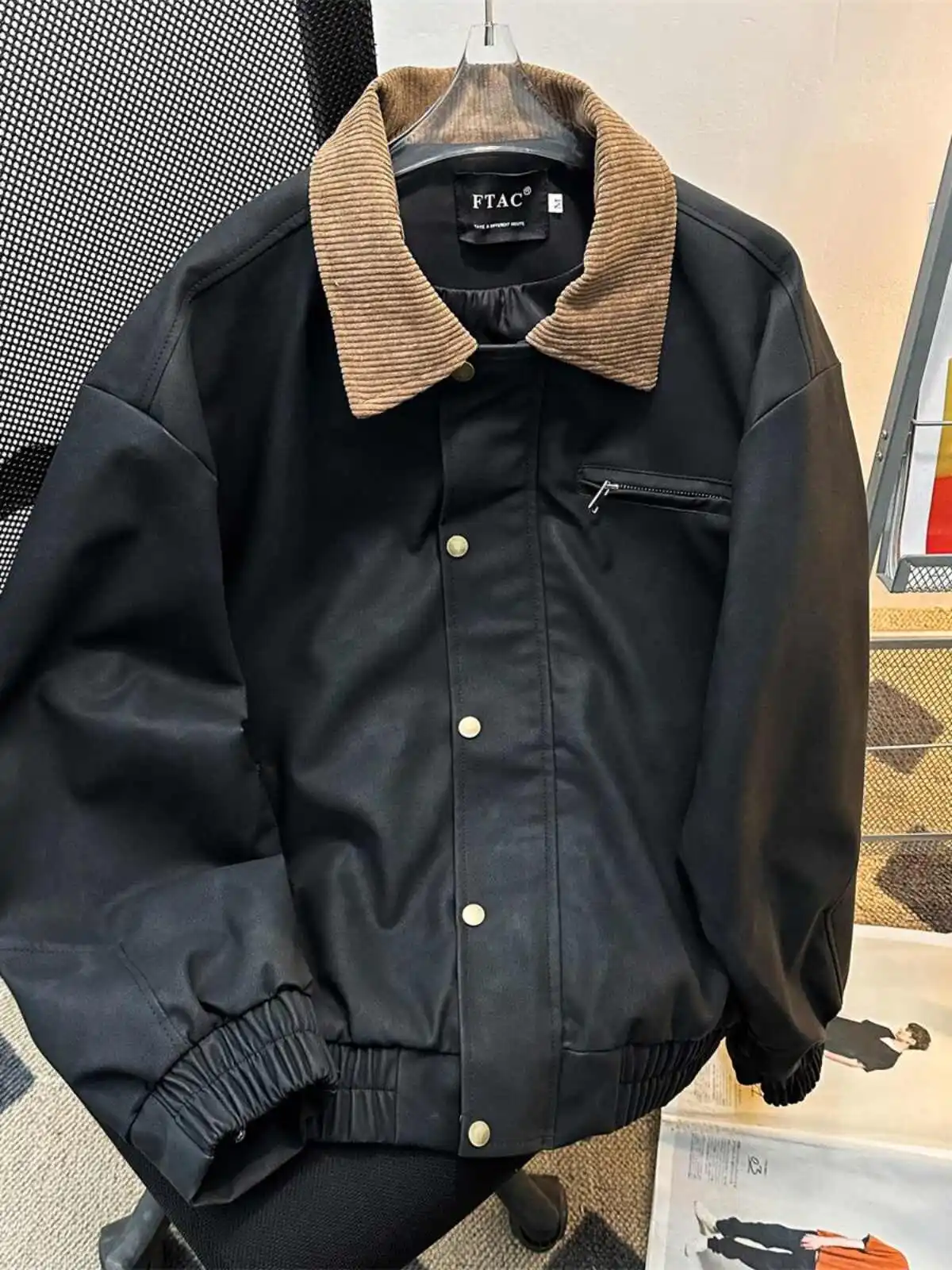 Giacca bomber in pelle caffè da donna Giacca da baseball vintage Harajuku anni 2000 Giacca autunnale a maniche lunghe estetica Capispalla