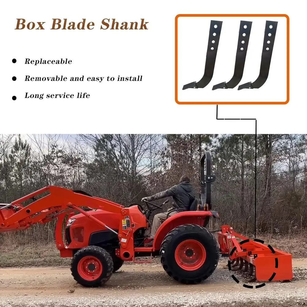 5 Pack 4 Hole Scarifier Teeth, 18 Box Blade, Removable Tapered Teeth Ripper, Adjustable Parts for Digging and Plowing