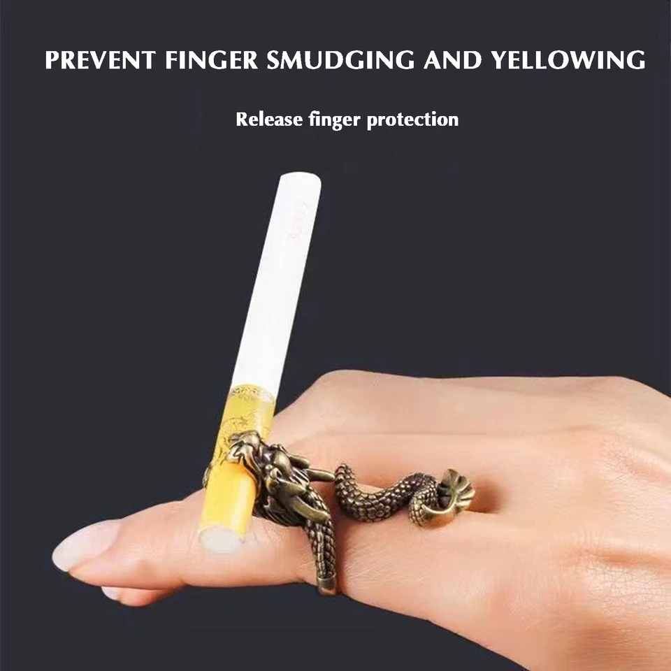 dragon cigarette holder ring Creative Cigarette Holder Dragon Shape Snake Design Finger Cigarette Holder  Birthday Gift Men Coarse Smoke Cigarette Holder