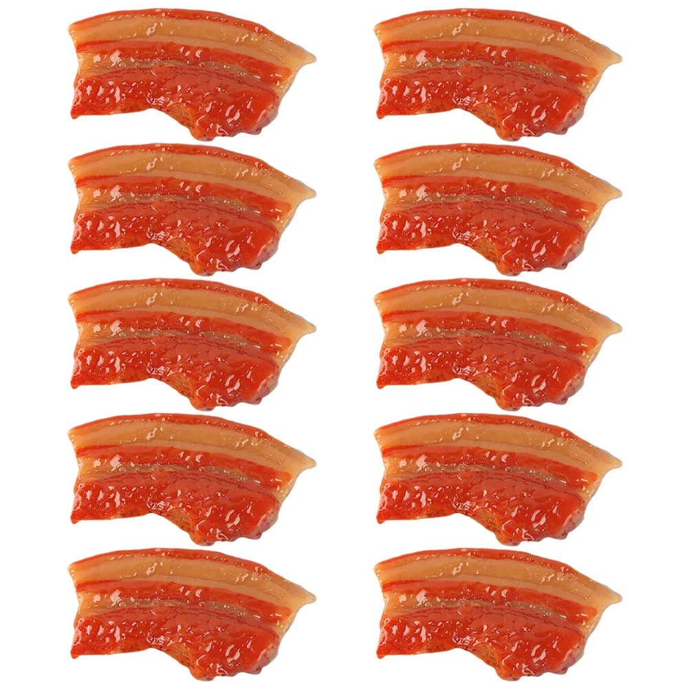 10個のリアルな肉の模造食品装飾、コンパクトで耐久性のある樹脂製キッチンオーナメント、写真撮影やレストランに最適