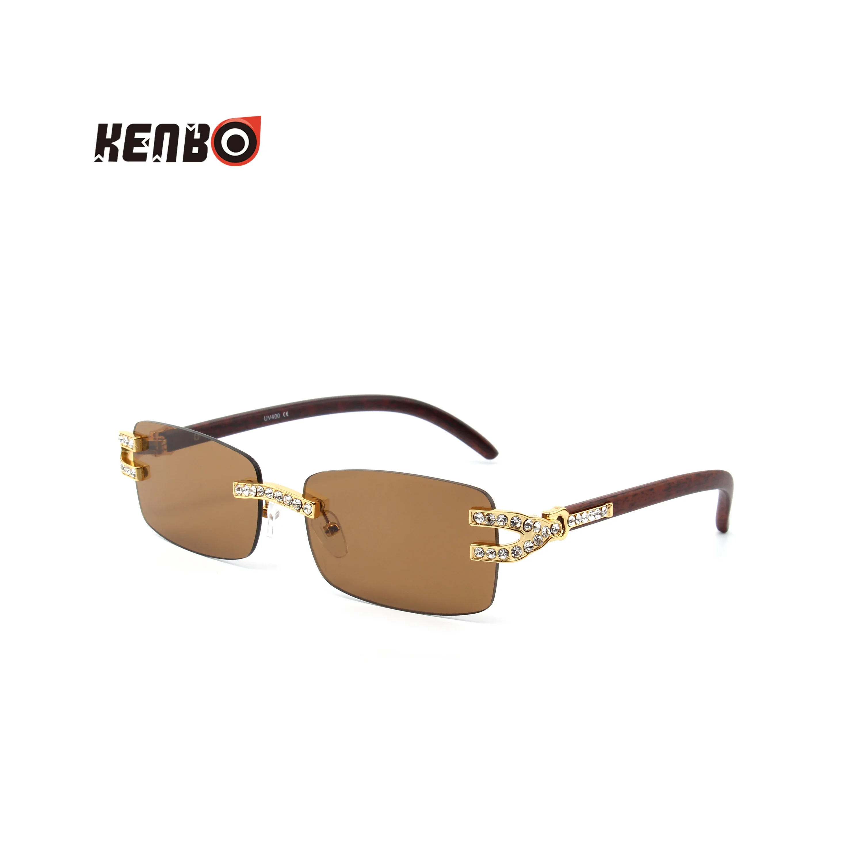 

Kenbo Small Rectangle Rimless Sunglasses Men 2024 Luxury Brand Frameless Sun Glasses For Women Vintage Square Eyewear