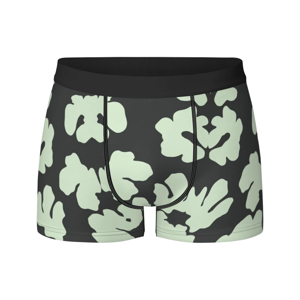 Floral Prints Breathable milk Silk Boyshorts Elastic Men's Underwear 3D Boxer Shorts Boxer Briefs