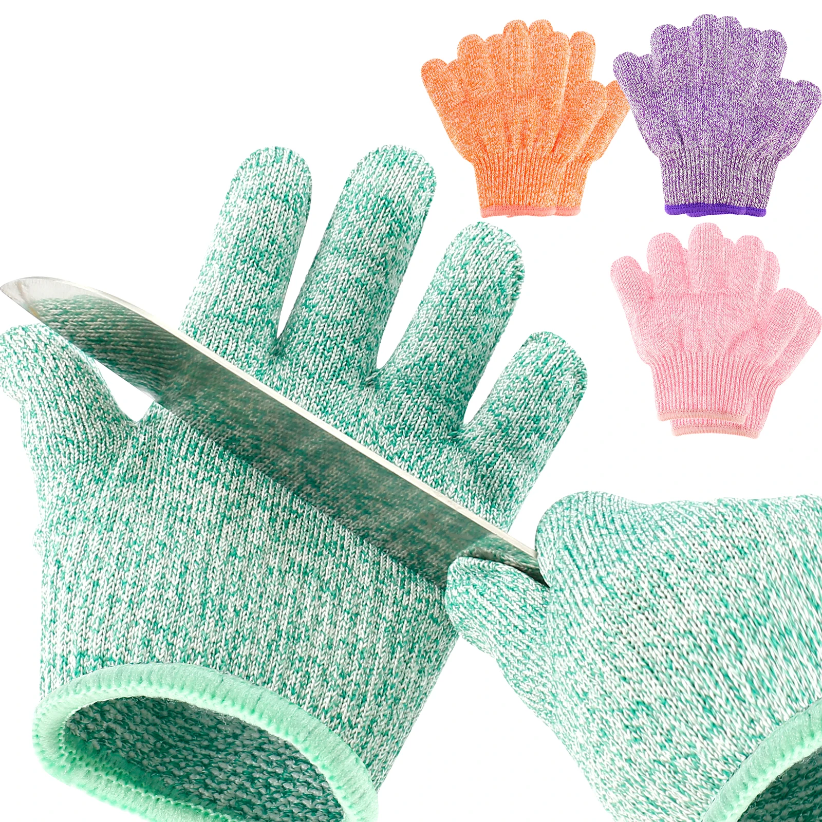 Kids Cut Resistant Gloves 4 Pairs Cut Resistant Gloves Safe Anti-cutting Gloves Level 5 Protection Cutting Gloves for Kids XXS