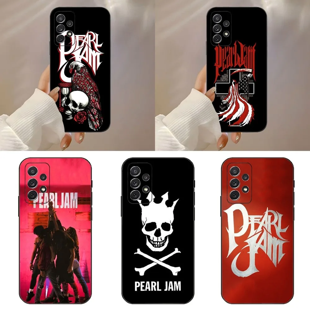 P-Pearl Jam R-Rocks-s Band Phone Case For Samsung Galaxy A91,A80,A73,A72 ,A71,A53A52,A32 ,A31A22,A21s,A20,Black Cover