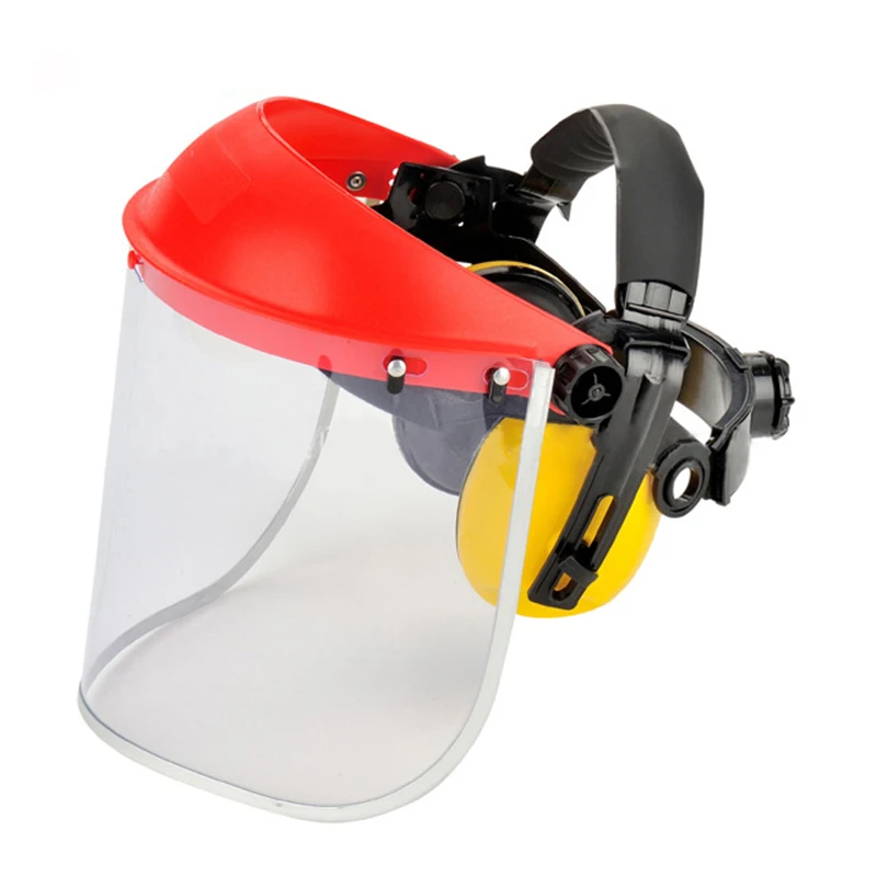 Safety Helmet for Garden Mowing and Machinery Weeding Splash-Proof Face Shield with Wire Mesh Protective Gear