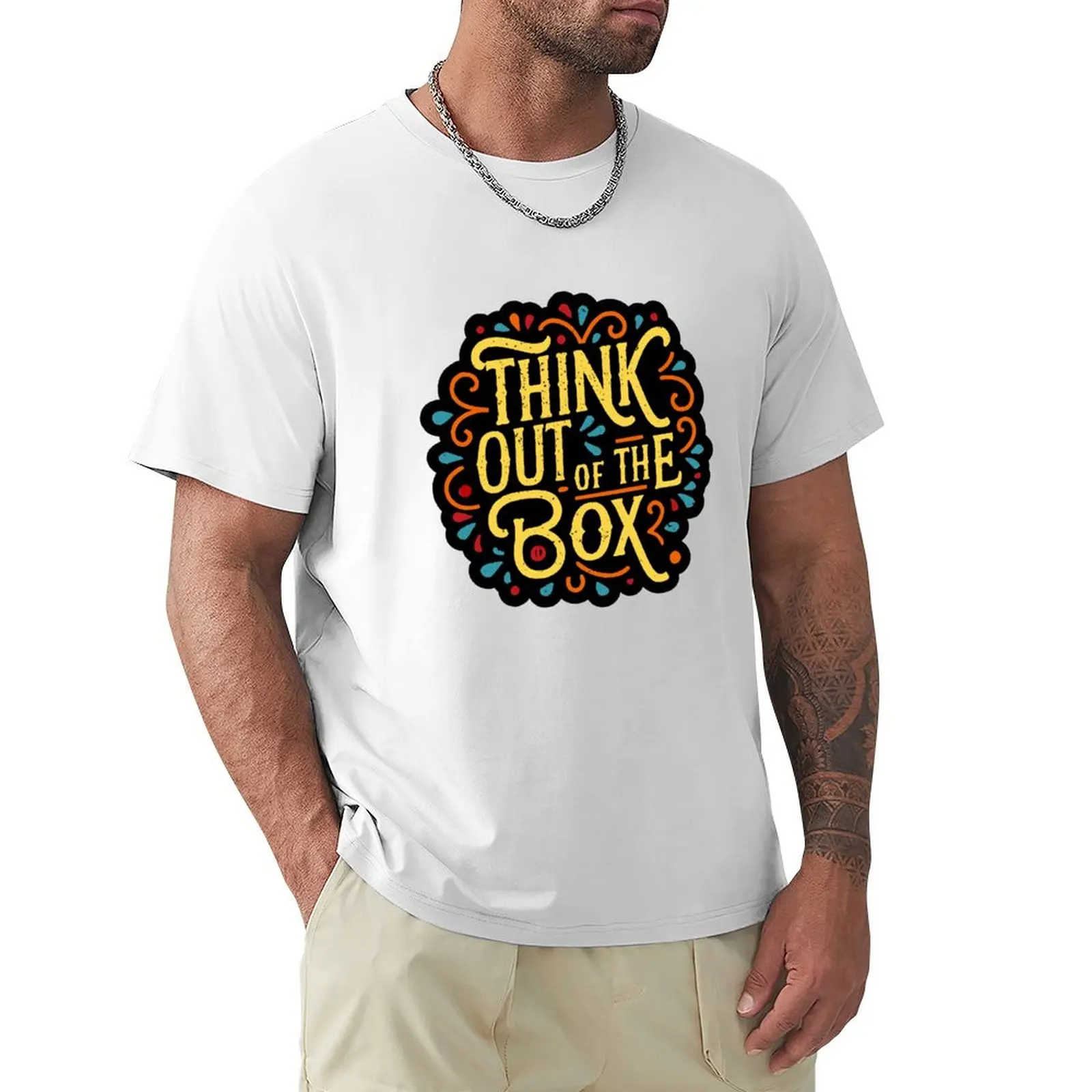 

Think out of the box T-Shirt tops Blouse blacks mens graphic t-shirts hip hop