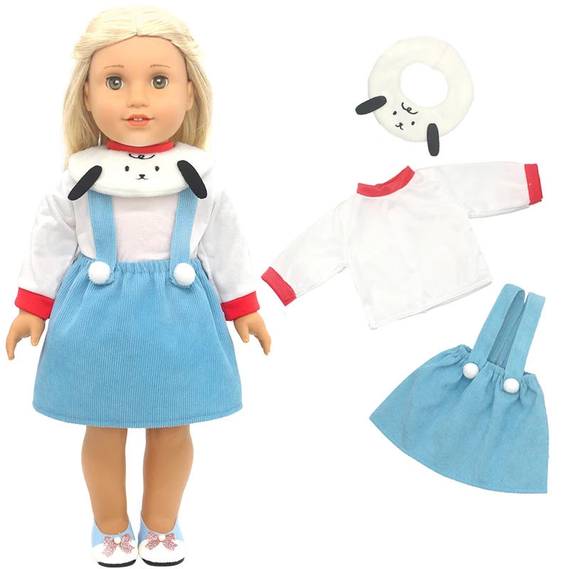 43 Cm Baby Doll Clothes Winter Ski Jacket Pants Set 18 Inch Girl Doll Coat Dolls Clothes