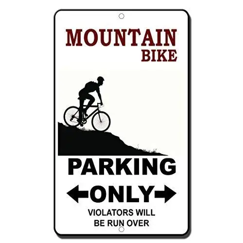 

Jesiceny Great Tin Sign Mountain Bike Parking Only Violators Will Be Run Over Aluminum Outdoor & Indoor Sign Wall Decoration