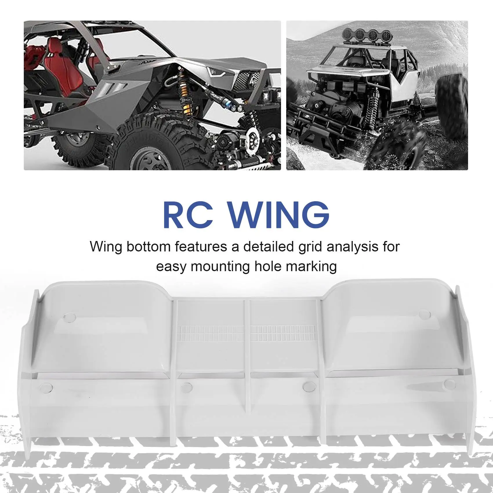 현대적인 1:8 버기 RC 자동차 전기 구동 트럭용 플라스틱 꼬리 날개 흰색