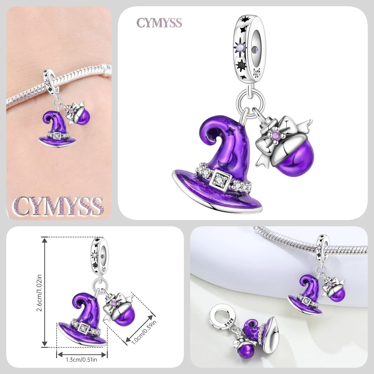 925 Sterling Silber Niedlicher Kuckucksuhr-Charm Kürbis-Perlen DIY Halloween Anhänger Schmuck Geschenke für Frauen & Mädchen Halloween-Party – Detail 10
