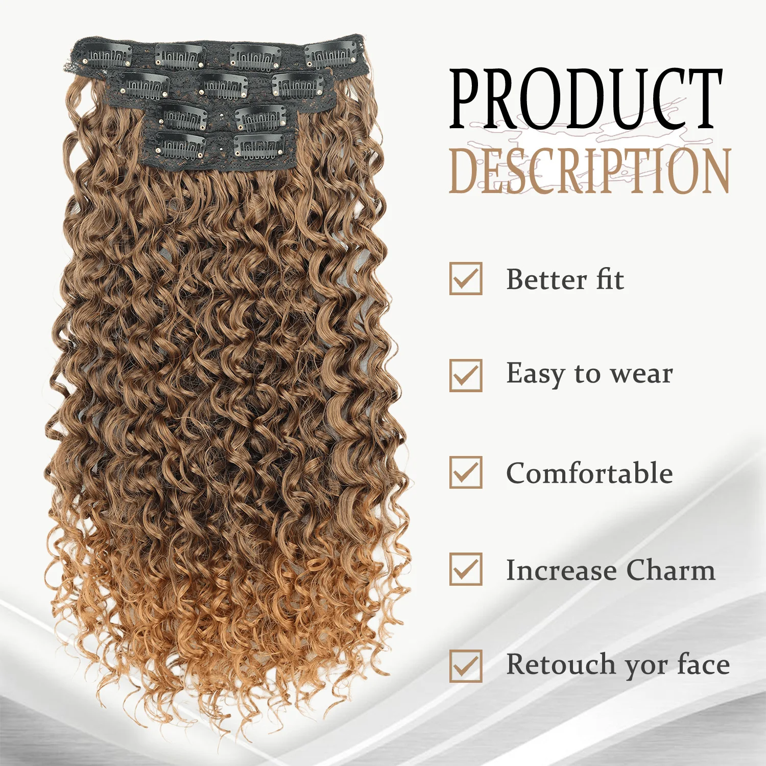 JOVIA 20 Inch Water Wave Curly Hair Wefts 4Pcs Synthetic Body Wave Sew In Hair Weave Extensions Natural Looking For Women Cos