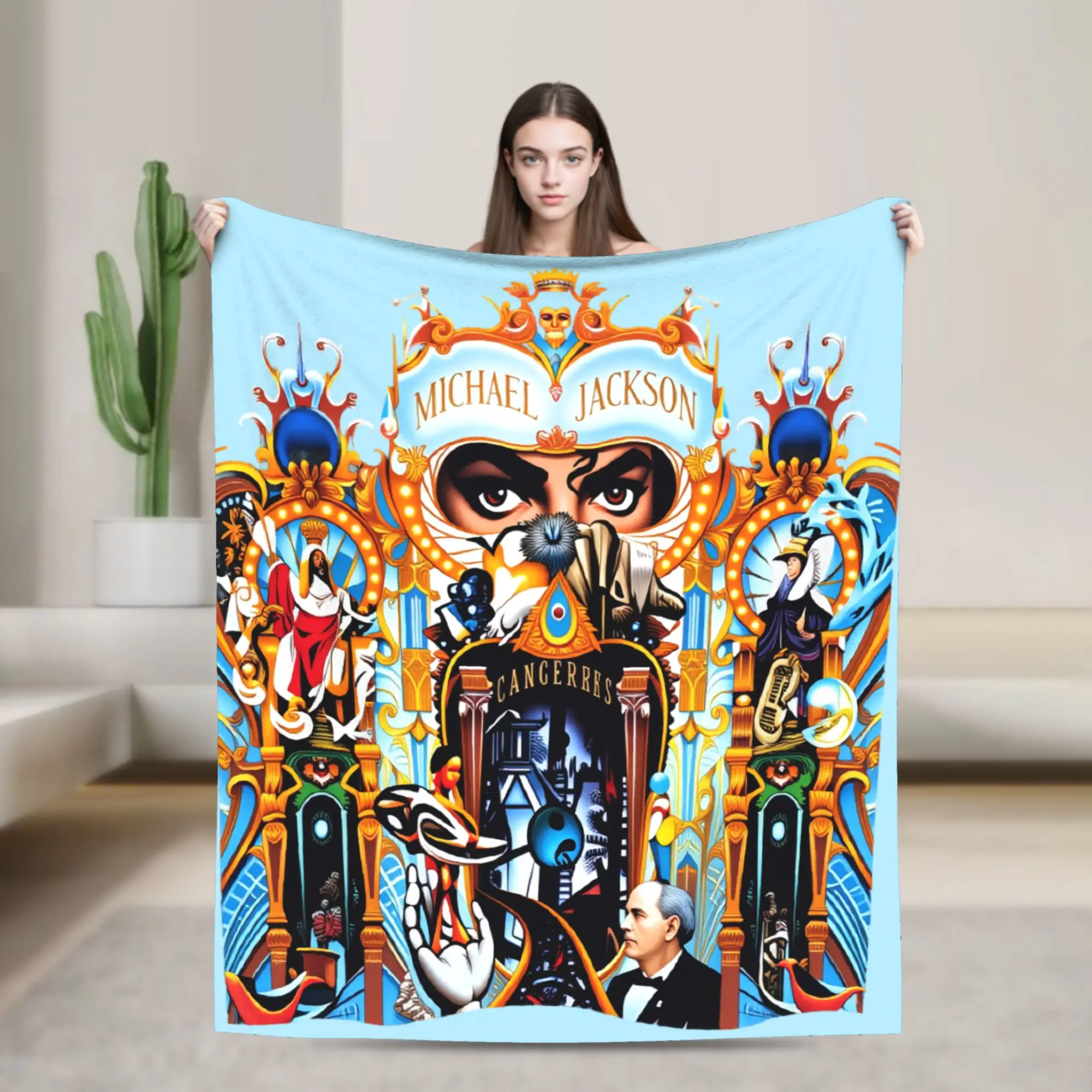 European and American Tribute To Michael Jackson Michael Jackson Blanket Throw Blanket For Bedroom Flannel Bedspread Bed Cover