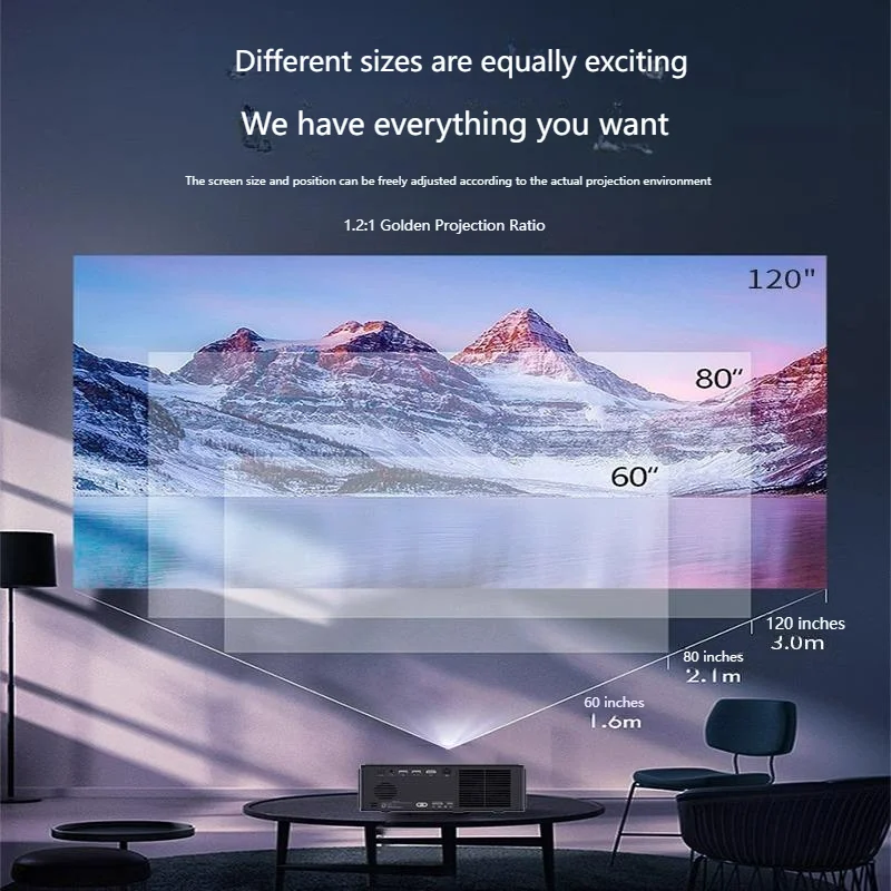 

Проектор N98S, интеллектуальный автоматический подъемный кронштейн для гостиной, спальни, дома, HD, беспроводной проекционный экран 5G