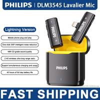 Original Philips DLM3545V Wireless Lavalier Microphone Vlog Outdoor Audio Short Video interview live Radio Noise Cancelling Mic