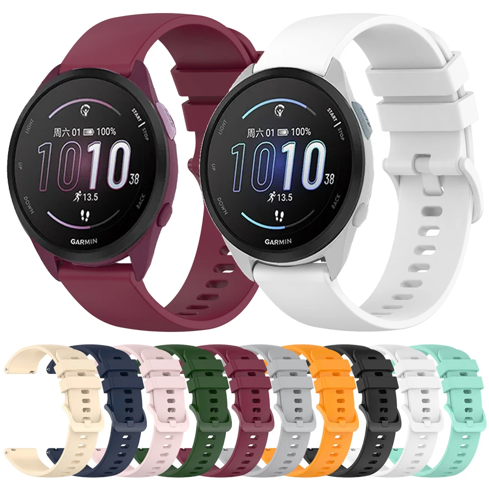 ل Garmin Forerunner 165 Music 265 255 245 645 55/Vivoactive 5 4/Venu 3 استبدال سيليكون حزام 20 مللي متر 22 مللي متر الإفراج السريع الفرقة