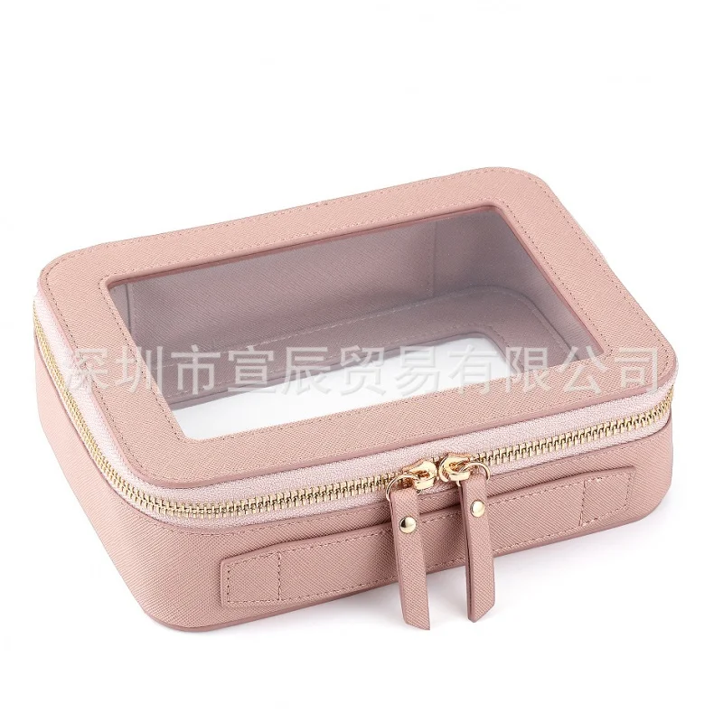 Cross-Border New Arrival Transparent Cosmetic Bag TransparentPUCosmetic Bag Small Commuter Travel Simple Transparent Cosmetic Ba