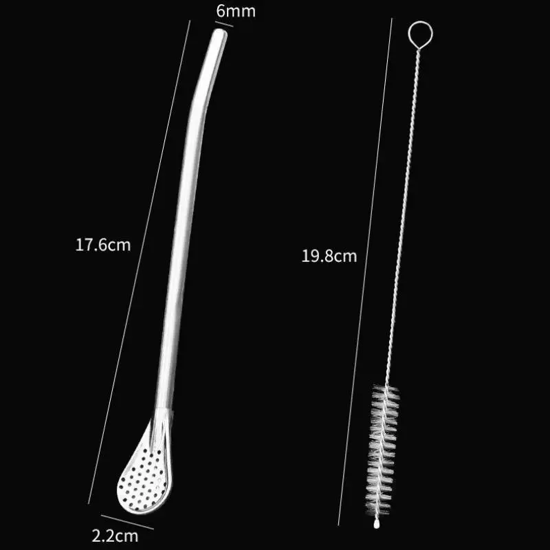 [J] 2/4/6Pcs Detachable Bombilla Filter Straw Stainless Steel Reusable Yerba Mate Tea Spoon Straw Bar Accessories