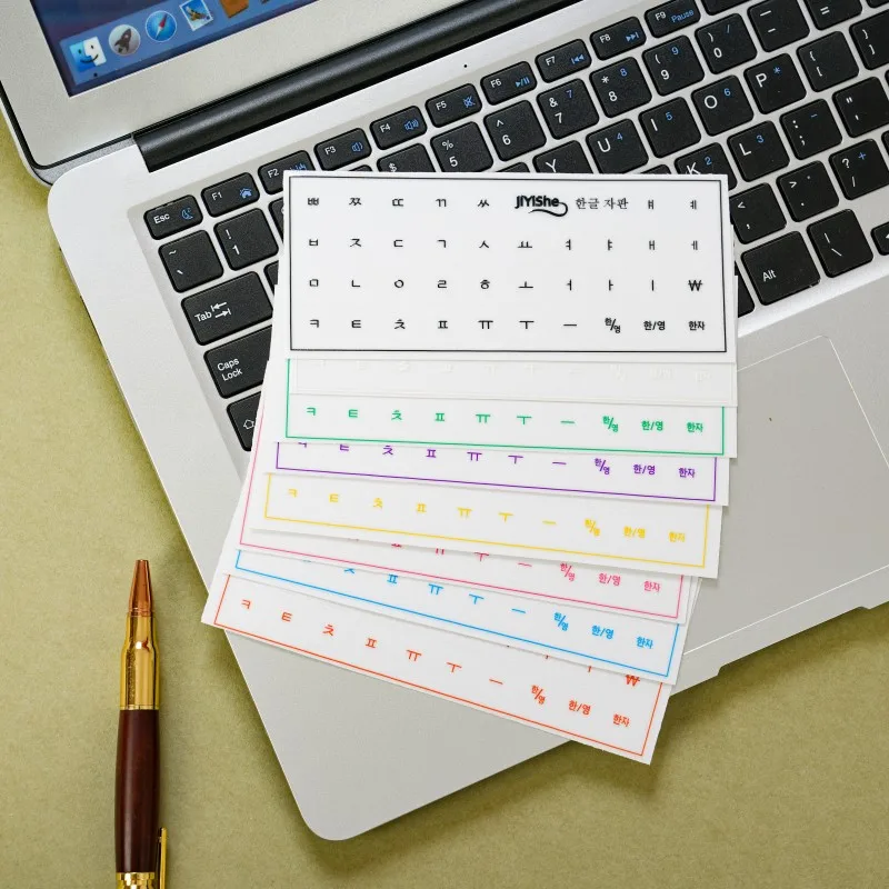 

[Корейская] отрывная пленка с текстом, однопленочная универсальная наклейка на клавиатуру для настольных компьютеров и ноутбуков, прозрачная наклейка с боковой гравировкой