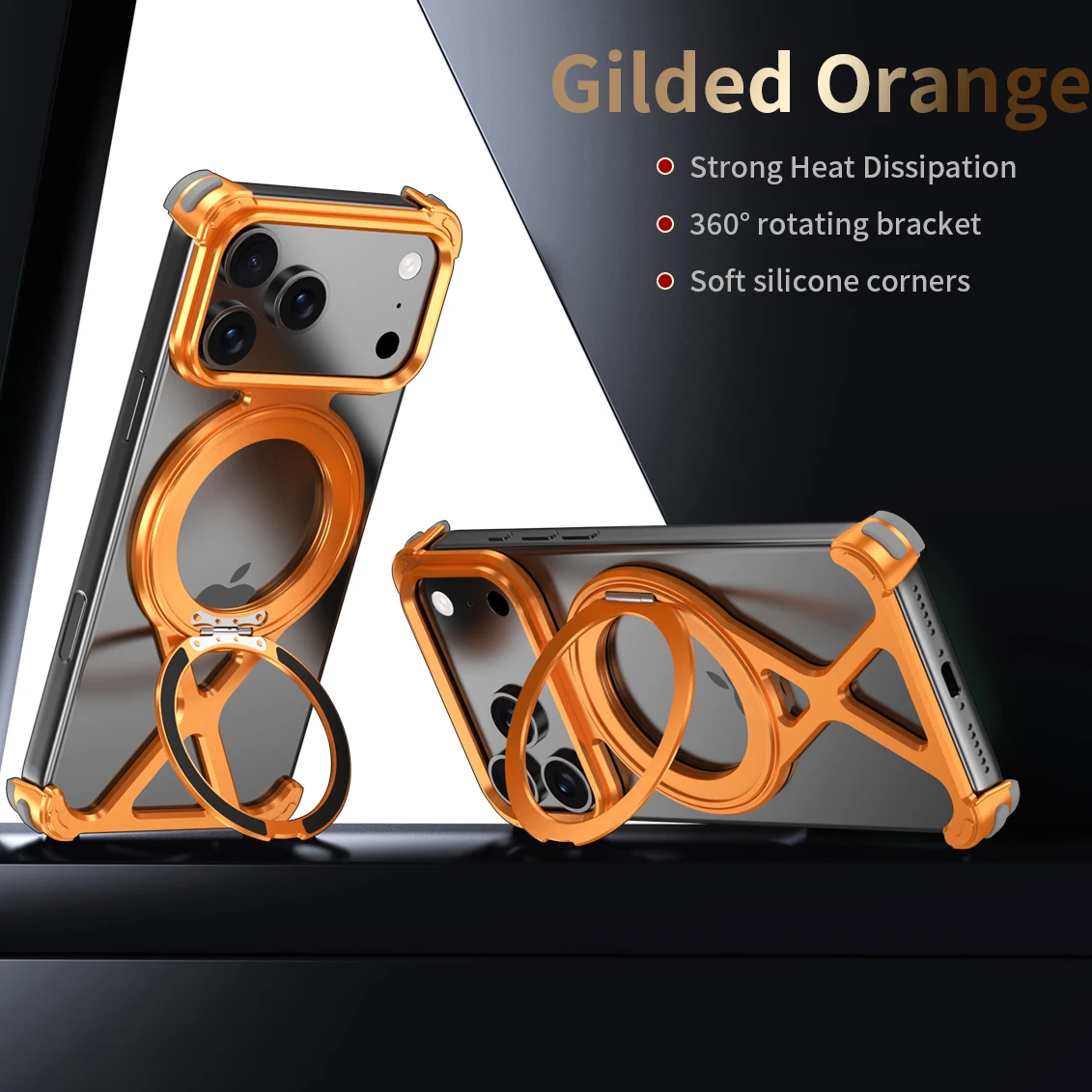 Fashion X Shape Aluminum Metal Case For iPhone 17 Pro Max 16 15 14 ProMax for Magsafe Case 360° Magnetic Holder Shockproof Cover