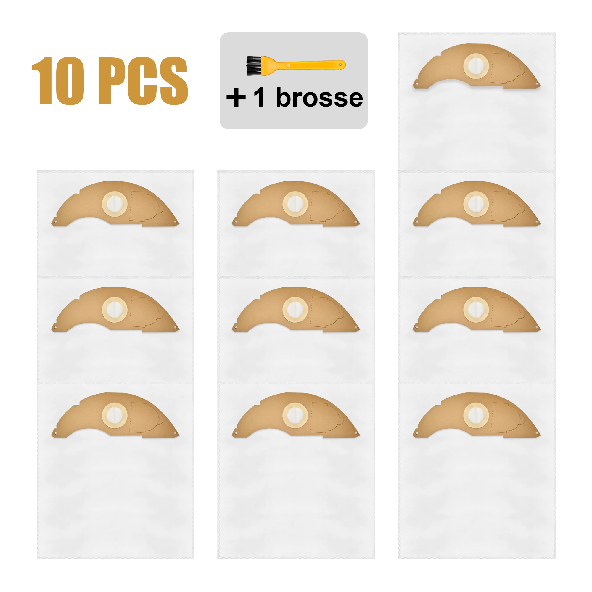 Ensemble de 11 pièces: sacs filtrants pour aspirateur pour Kärcher NT 22/1 AP/AP TE L (remplacement 2.889-217.0)