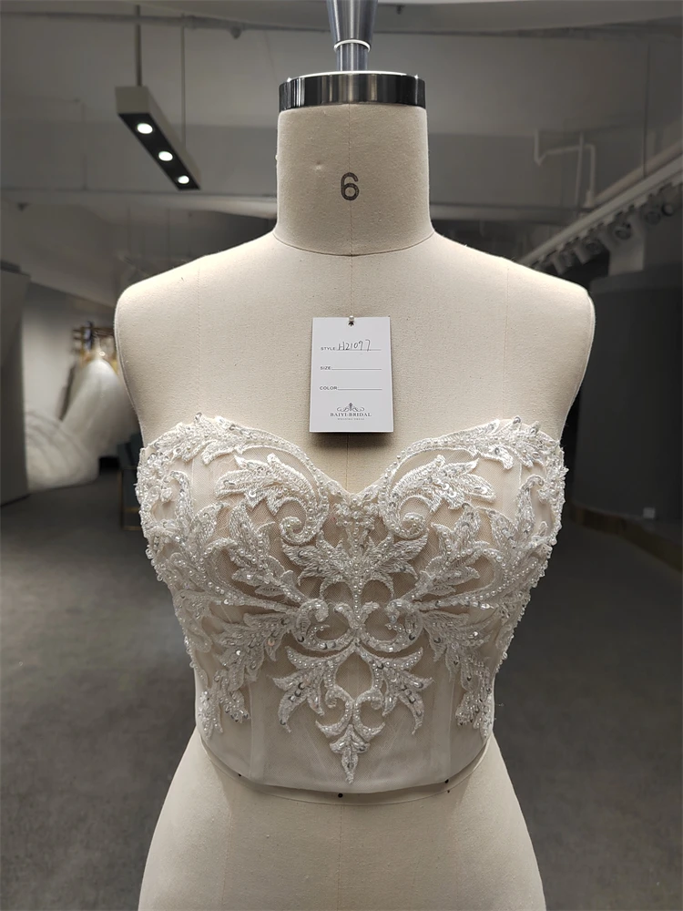 Baiyi Factory High Quality Wedding Dress Jacket Corset With Beading Lace For Girls