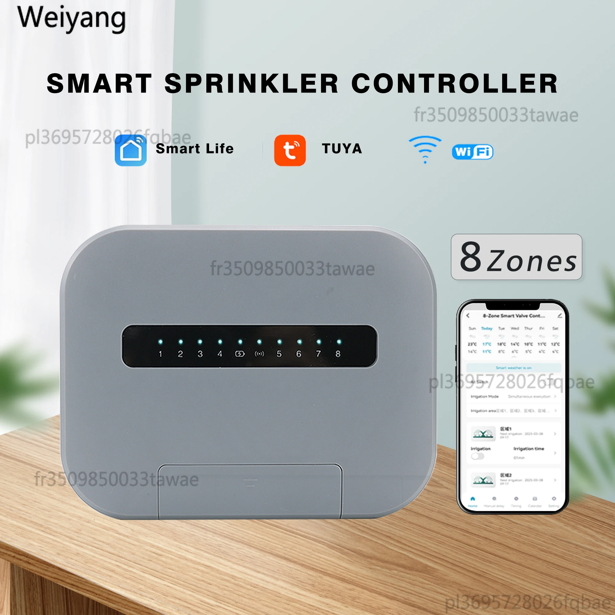 Intelligent 6 8 Station Tuya Wifi Indoor Smart Sprinkler Controller