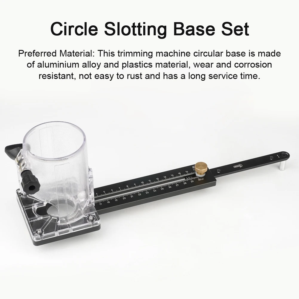 GanWei Aluminium Alloy Woodworking Electric Trimming Machine Circle Cutting Jig Wood Router Milling Circle Slotting Base