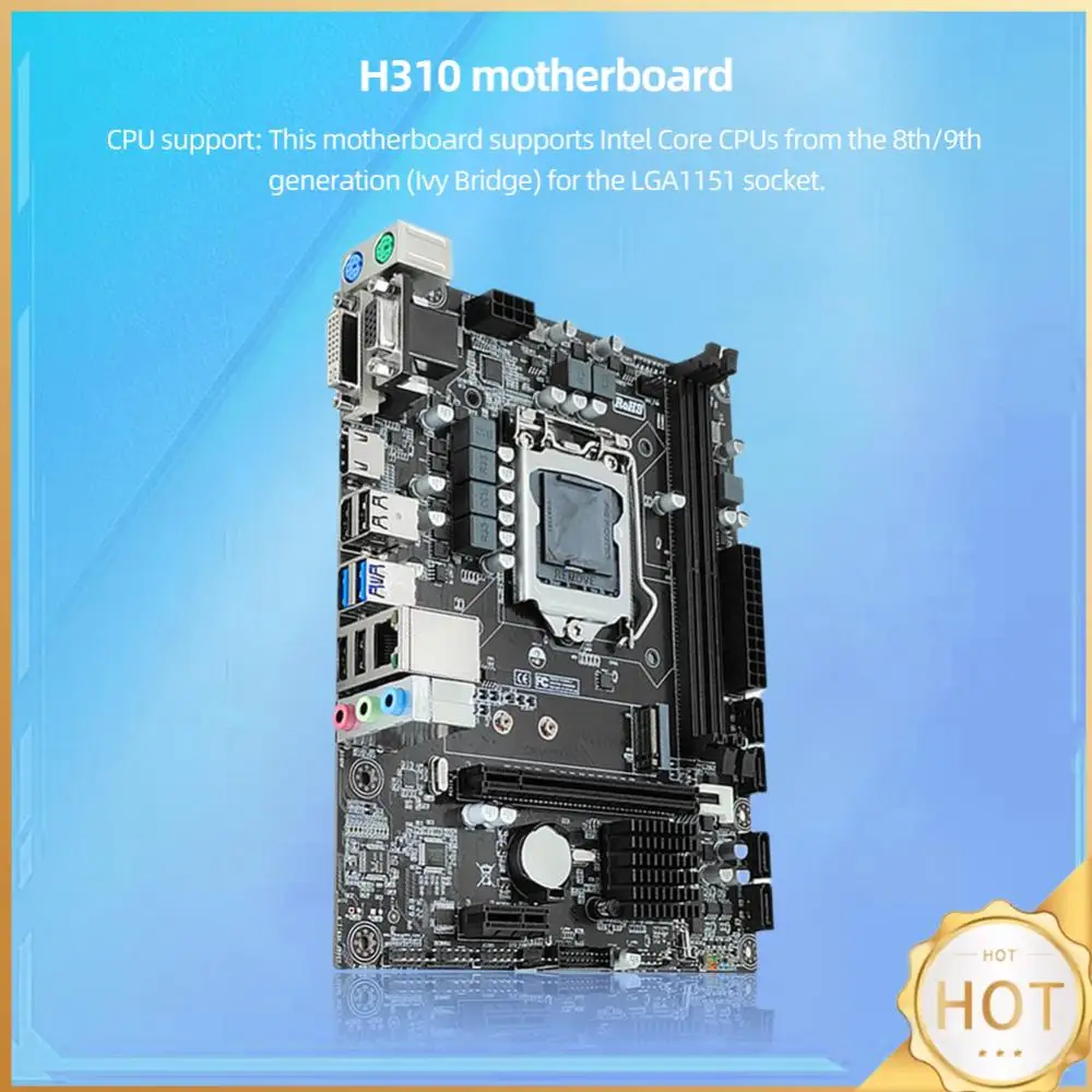 H310 Computer Motherboard VGA/HDMI-compatible/DVI Ports LGA1151 PC Mainboard SATA USB3.0 Micro-ATX DDR4 Motherboard