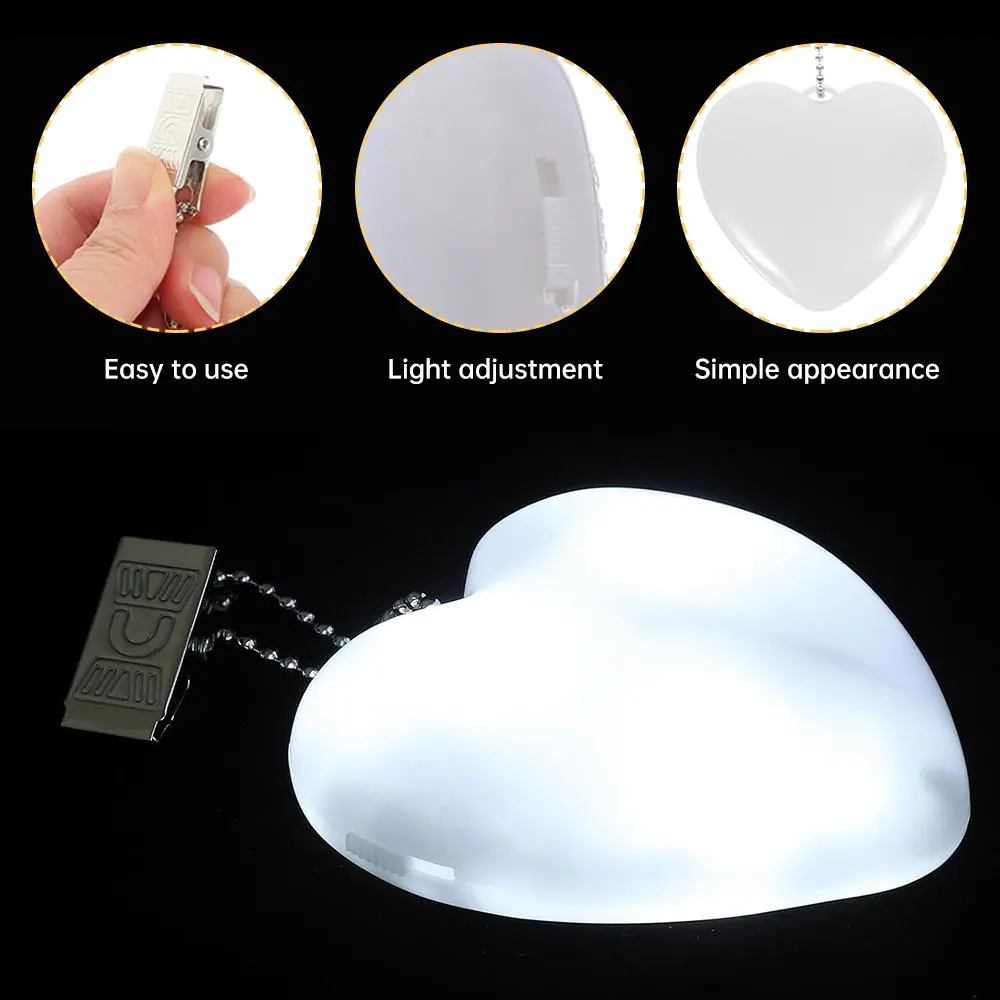 F2 Portable LED coeur lumière capteur tactile veilleuse sac à main lampe femmes sac à dos lumière lumières de secours cadeaux de saint valentin