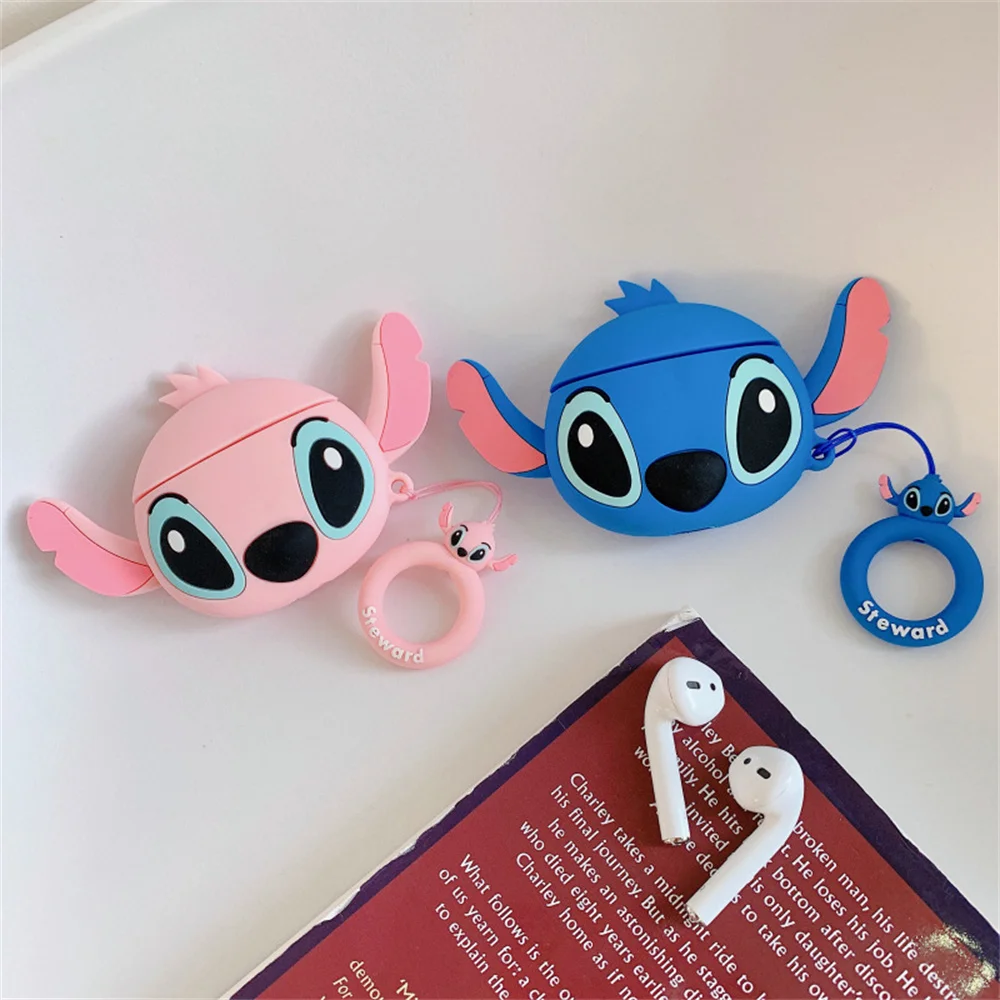 Cute Cartoon Stitch Silicone Cases For Airpods 2 3 4 Protective Bluetooth Wireless Earphone Charging Cover For Airpods Pro