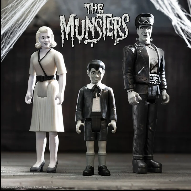 Spot Super7 The Munsters Wave 3 Grey Tone Complete Set Of Classic Toy Dolls Handmade Collectibles Children'S Gifts