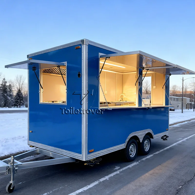 

Контейнер-фургон для еды из нержавеющей стали, коммерческое оборудование для кухни, мобильный уличный прицеп для продажи еды на продажу