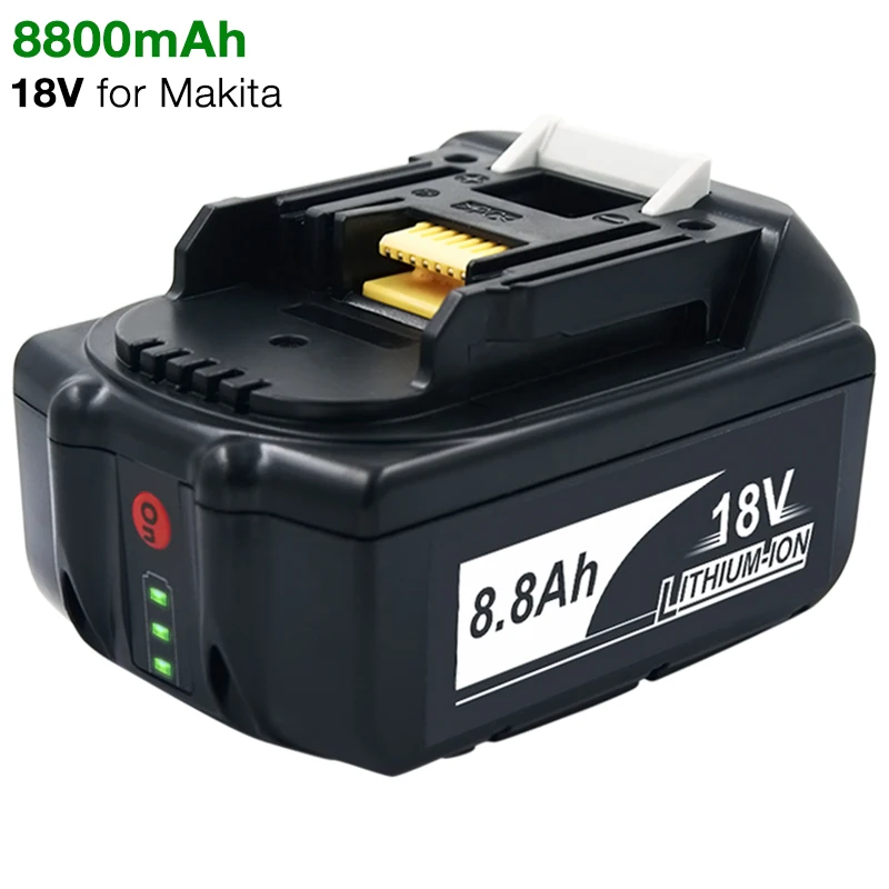 BL1860 18V 8.8Ah Li-ion Power Tool Rechargeable Battery for Makita Screwdrivers BL1830 BL1840 BL1850 BL1860B BL1830B DF454DZ