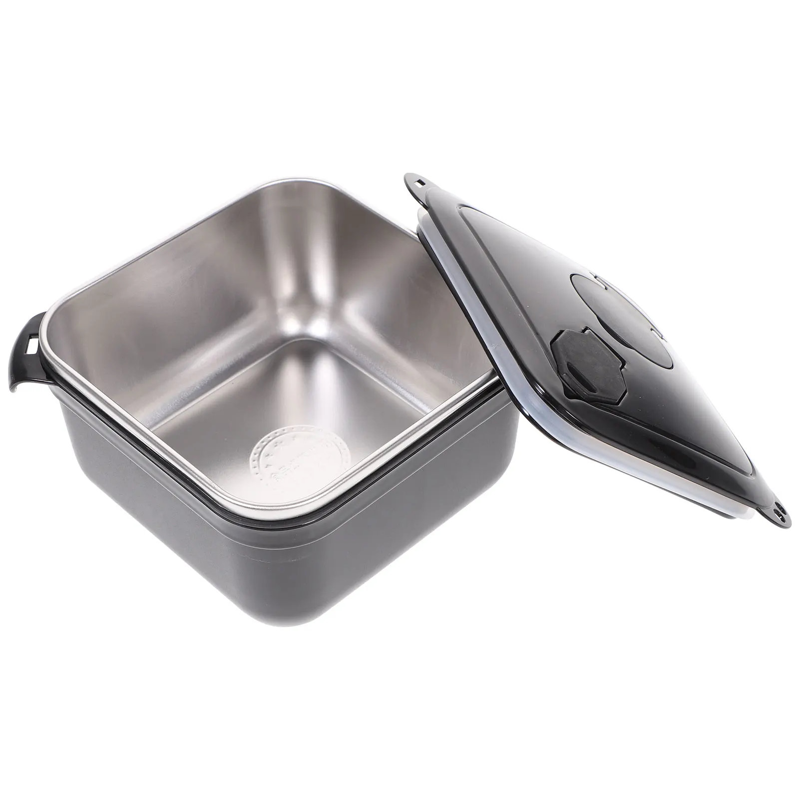 

Stainless Steel Square Noodle Bowl Large Capacity Black Color Insulated Ramen Lunch Box Soup Bowls Lids Storage Bento Reusable