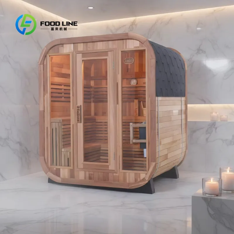 Custom Indoor Steam Sauna Room Glass Front Natural Wood Finish for Commercial Use Bulk Wholesale Discounts Save Money