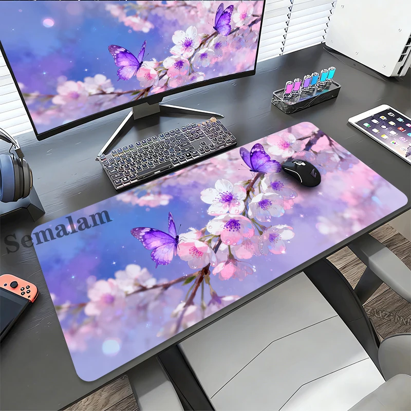

Flowers Large Desk Mouse Pad XXL Extended Gaming Desk Mat Non-Slip Base For Gamer Office PC Laptop Keyboard Table Protector