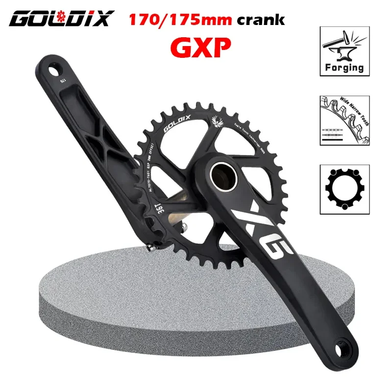 GOLDIX BIcycle Crankset 170/175mm Length Forging Crank Wide and Narrow Teeth Chainring 30/32/34/36/38T for  Install Directly