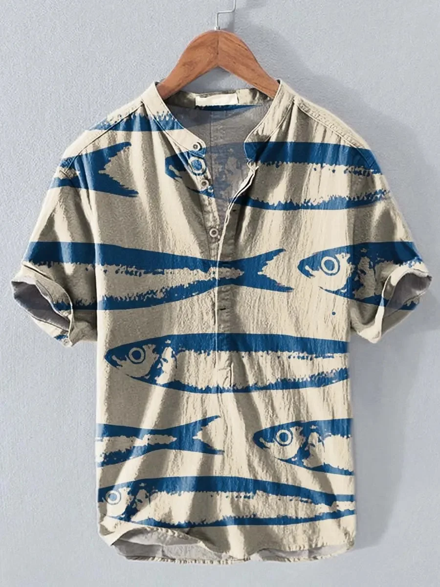

New Watercolor Yellow Narcissus 3D Printed Men's Short sleeved Henley Shirt Art and Leisure Style Shirt Clothing