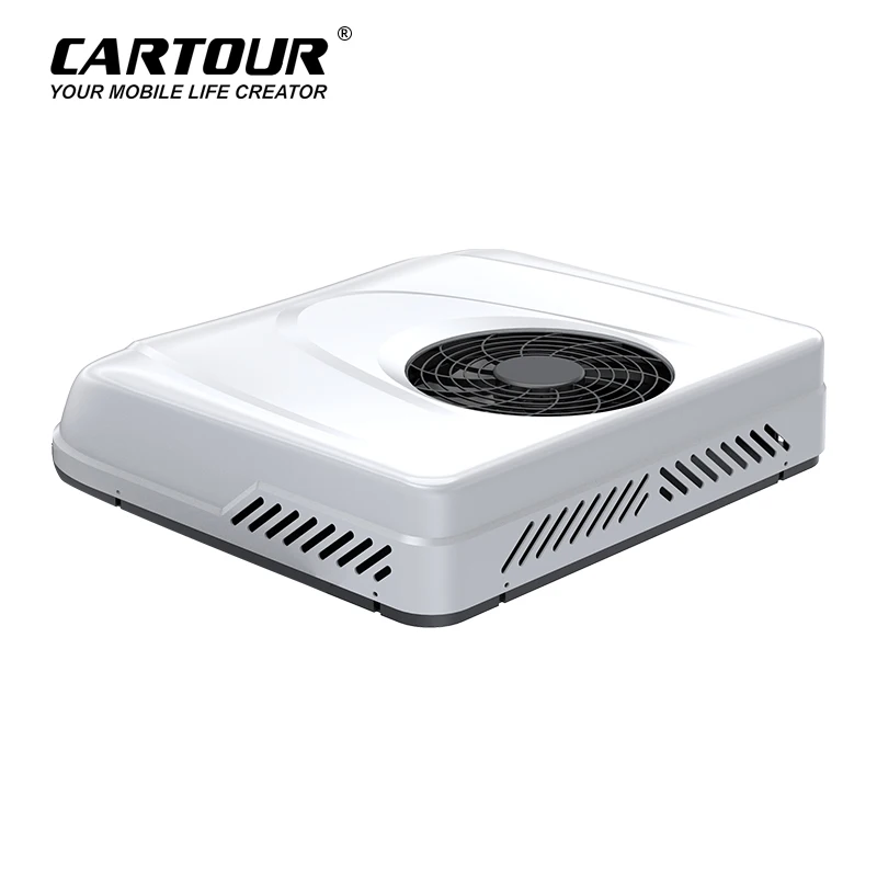 Ultra Thin Body 12v Truck Air Conditioning Systems Rooftop Parking Air Conditioner RV Caravan with Twin Rotor Compressor