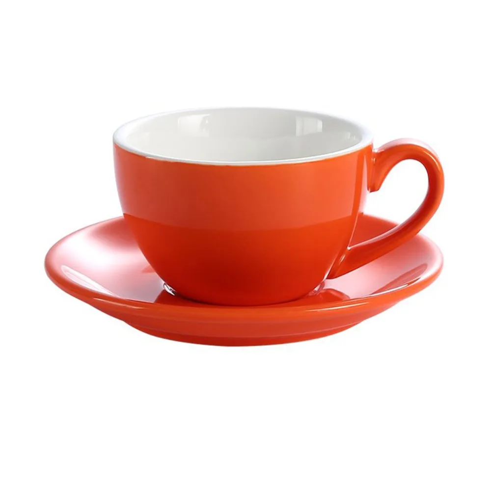 

Minimalist 220ml Ceramic Coffee Cup Solid Color European Style Cappuccino Cup with Base Couple Mug Espresso